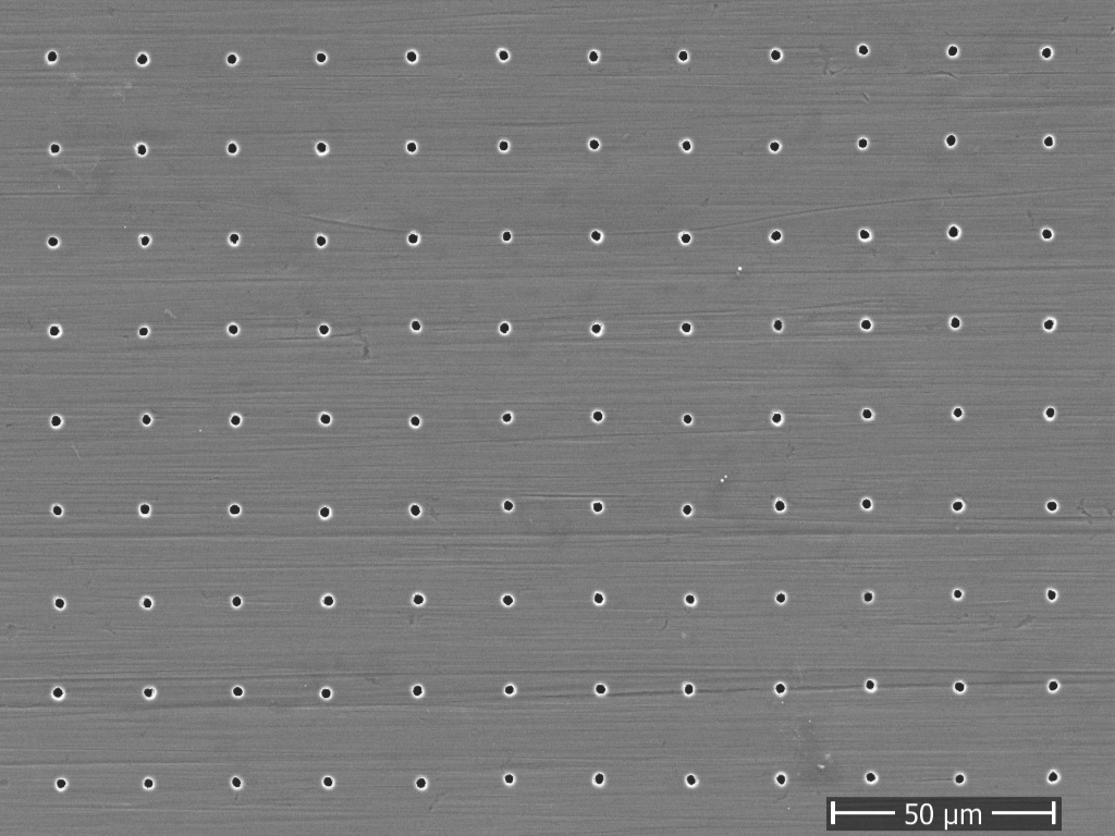 Micro-holes on steel